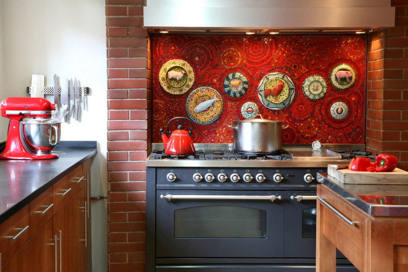 Как применить мозаику в интерьере кухни